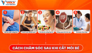 Cách chăm sóc sau khi cắt môi bé